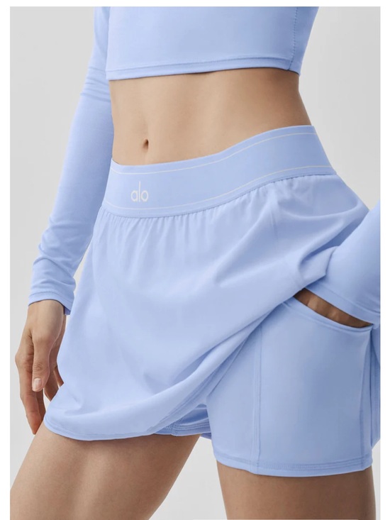 ALO Yoga Dresses & Skirts - ALO Yoga Match Point Tennis Skirt Skort w/ Shorts Light Provence Blue Small NWT